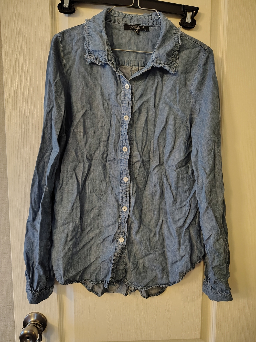 Light Blue Denim Button-Down Shirt